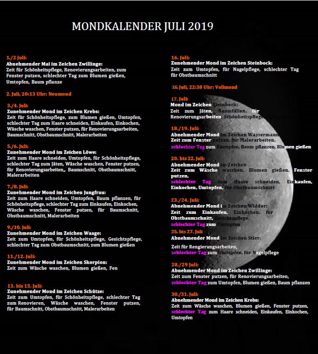 Mondkalender blumen gießen nach dem Mondkalender Januar